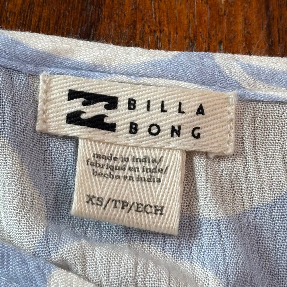 Billabong Wrap and Roll Floral Mini Dress Blue White Ruffle XS ABJWD00247 - Picture 3 of 12